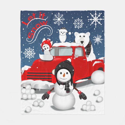 Lassen Sie es schneit Fleecedecke (Vorderseite)