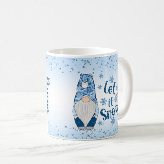 Lassen Sie es schneit Gnome Holiday Kaffee Tee Tas Kaffeetasse (VorderseiteRechts)