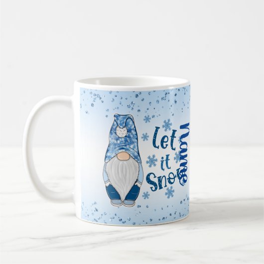 Lassen Sie es schneit Gnome Holiday Kaffee Tee Tas Kaffeetasse (Links)