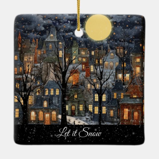 Lassen Sie es schneit Keramikornament (Rückseite)