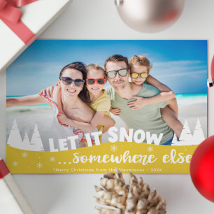 Lassen Sie es schneit lustige Ferien Strand Weihna Feiertagskarte