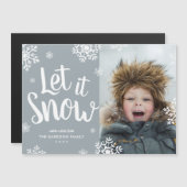 Lassen Sie es schneit | Magnetische Urlaubsfotokar Magnetkarte (Vorne/Hinten)