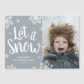 Lassen Sie es schneit | Magnetische Urlaubsfotokar Magnetkarte (Vorderseite)