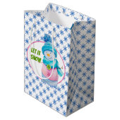 Lassen Sie es schneit Mittlere Geschenktüte (Rückseite Schrägansicht)