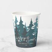 Lassen Sie es schneit | Moderne Aquamarine Grüne B Pappbecher (Rückseite)