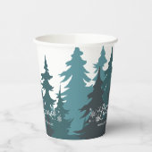 Lassen Sie es schneit | Moderne Aquamarine Grüne B Pappbecher (Links)