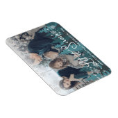 Lassen Sie es schneit | Modernes Aquamarines Grünb Magnet (Rechte Seite)