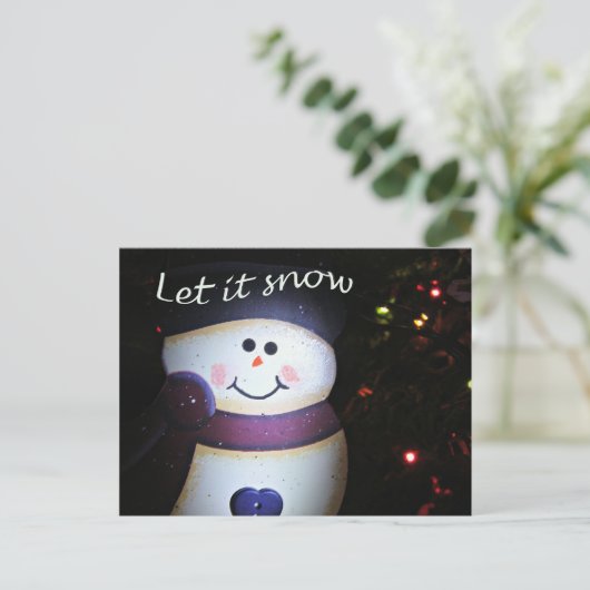 Lassen Sie es schneit Postkarte (Stehend Vorderseite)