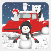 Lassen Sie es schneit Quadratischer Aufkleber (Vorderseite)