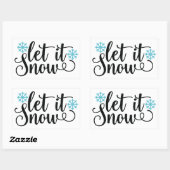 Lassen Sie es schneit Rechteckiger Aufkleber (Blatt)