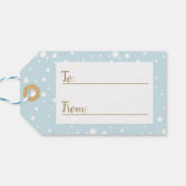 Lassen Sie es schneit | Rentiere, Polarbär, Pingui Geschenkanhänger (Rückseite Horizontal)