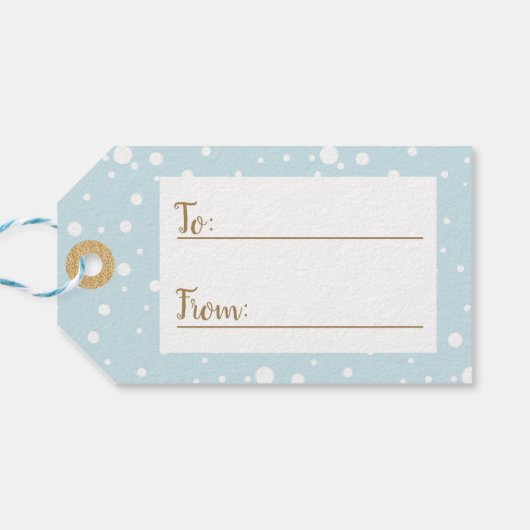 Lassen Sie es schneit | Rentiere, Polarbär, Pingui Geschenkanhänger (Rückseite Horizontal)