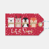 Lassen Sie es schneit | Rentiere, Polarbär, Pingui Geschenkanhänger (Vorderseite (Horizontal))