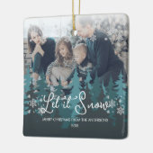 Lassen Sie es schneit | Schneeflocken Pine Tree We Keramikornament (Links)