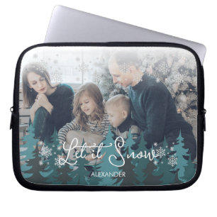 Lassen Sie es schneit Schneeflocken Pine Tree We Laptopschutzhülle