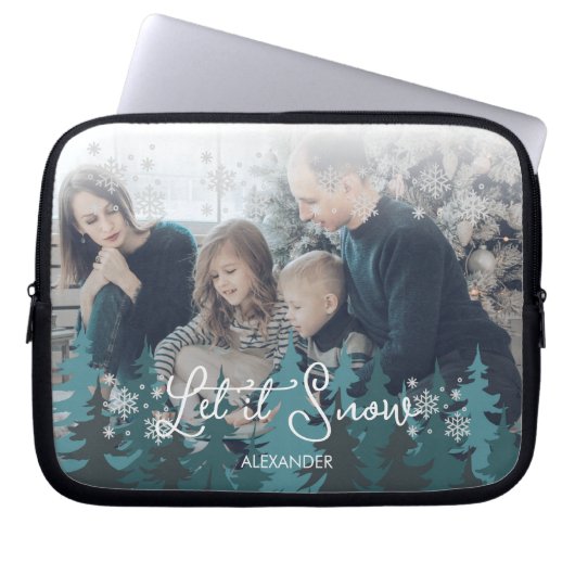 Lassen Sie es schneit | Schneeflocken Pine Tree We Laptopschutzhülle (Vorderseite)
