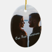 Lassen Sie es schneit unser 1. Weihnachtsblau Keramik Ornament (Vorne)