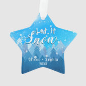 Lassen Sie es schneit unser 1. Weihnachtsblau Ornament (Rückseite)