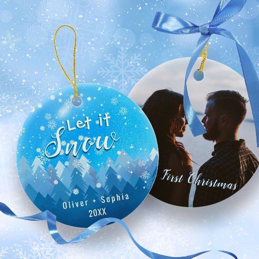 Lassen Sie es schneit unser 1. Weihnachtsblau Ornament