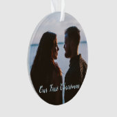 Lassen Sie es schneit unser 1. Weihnachtsblau Ornament (Vorderseite)