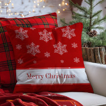 Lassen Sie es schneit Weihnachtskissen, rot
