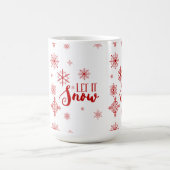 Lassen Sie es sich von roten Schneeflocken und Tex Kaffeetasse (Mittel)