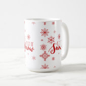 Lassen Sie es sich von roten Schneeflocken und Tex Kaffeetasse (VorderseiteRechts)