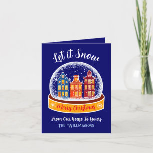 Lassen Sie es Snow Snowglobe Amsterdam Weihnachtsd Feiertagskarte