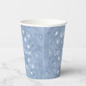 Lassen Sie es Spaß Schneeflocken Blauer Winterurla Pappbecher (Rechts)