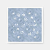 Lassen Sie es Spaß Schneeflocken Blauer Winterurla Serviette (Vorderseite)