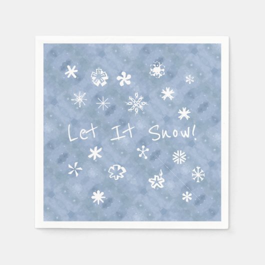 Lassen Sie es Spaß Schneeflocken Blauer Winterurla Serviette (Vorderseite)