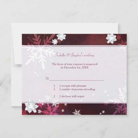Lassen Sie es stylische Winter Bling Wedding RSVP Karte (Vorderseite)