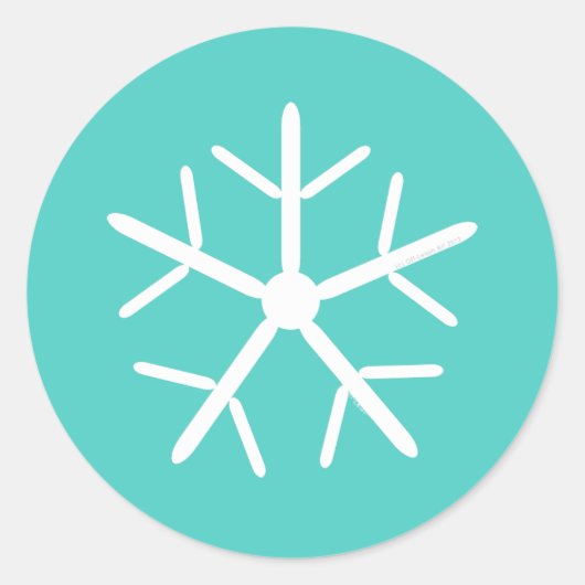 Lassen Sie es türkisfarben schneeflocken Runder Aufkleber (Vorderseite)