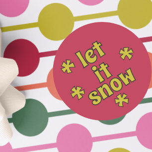 Lassen Sie es Vintage Stilbriefe Rot Linse Grün. Runder Aufkleber