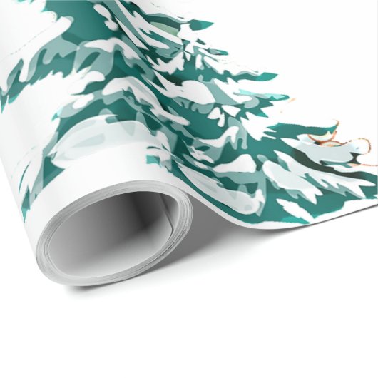 Lassen Sie es Wasser Farbe Winter Weihnachtsbaum. Geschenkpapier (Rolleneckpunkt)