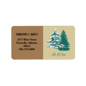 Lassen Sie es Wasser Farbe Winter Weihnachtswald Adressaufkleber (Vorne)