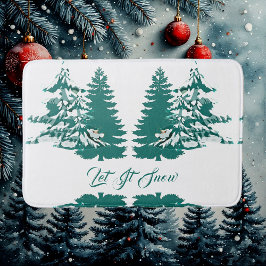 Lassen Sie es Wasser Farbe Winter Weihnachtswald Badematte