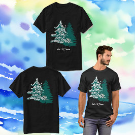 Lassen Sie es Wasser Farbe Winter Weihnachtswald T-Shirt