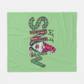 Lassen Sie es Weihnachten Karierten Urlaub Gnome G Fleecedecke (Vorderseite (Horizontal))