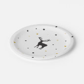 Lassen Sie es Weihnachtskunst Cartoon Reindeage Im Pappteller (Schrägansicht)