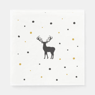 Lassen Sie es Weihnachtskunst Cartoon Reindeage Im Serviette