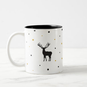 Lassen Sie es Weihnachtskunst Cartoon Reindeage Im Zweifarbige Tasse