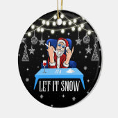 Lassen Sie es Weihnachtsmann erleben Humor Xmas Fu Keramik Ornament (Links)