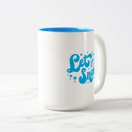 Lassen Sie es Winter-Design erstrahlen Zweifarbige Tasse (VorderseiteRechts)