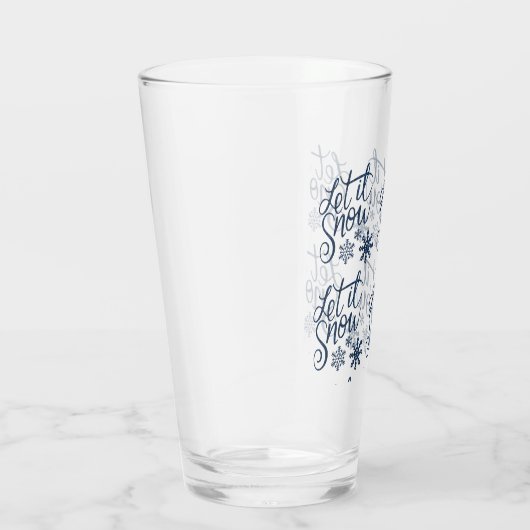 Lassen Sie es Winter-Glitzer blauer Skript Glas (Rechts)