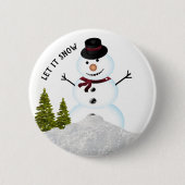 Lassen Sie es Winter Holiday Snowman Schnee. Button (Vorderseite)