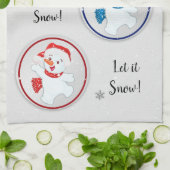 Lassen Sie es Winter Snowmen Cartoon Geschirrtuch (Gefaltet)