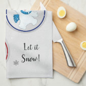 Lassen Sie es Winter Snowmen Cartoon Geschirrtuch (Viertel Falte)