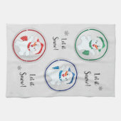 Lassen Sie es Winter Snowmen Cartoon Geschirrtuch (Horizontal)