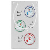 Lassen Sie es Winter Snowmen Cartoon Kleine Geschenktüte (Rückseite)